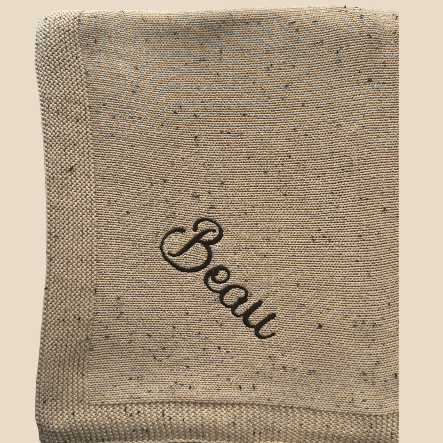 Pablo - Signature Collection - Personalized Organic Cotton Knitted Blanket - Speckled Stone