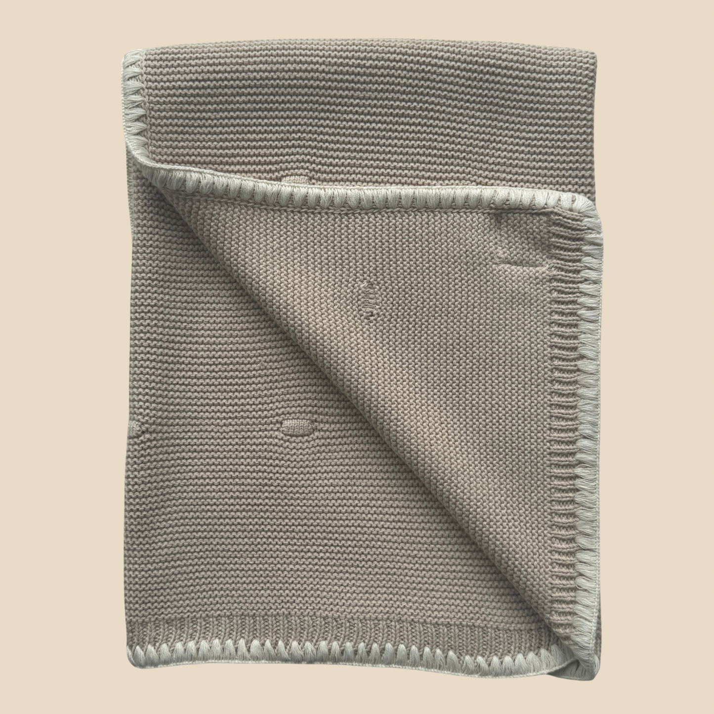Ramona - Personalized Organic Cotton Knitted Blanket - Wheat