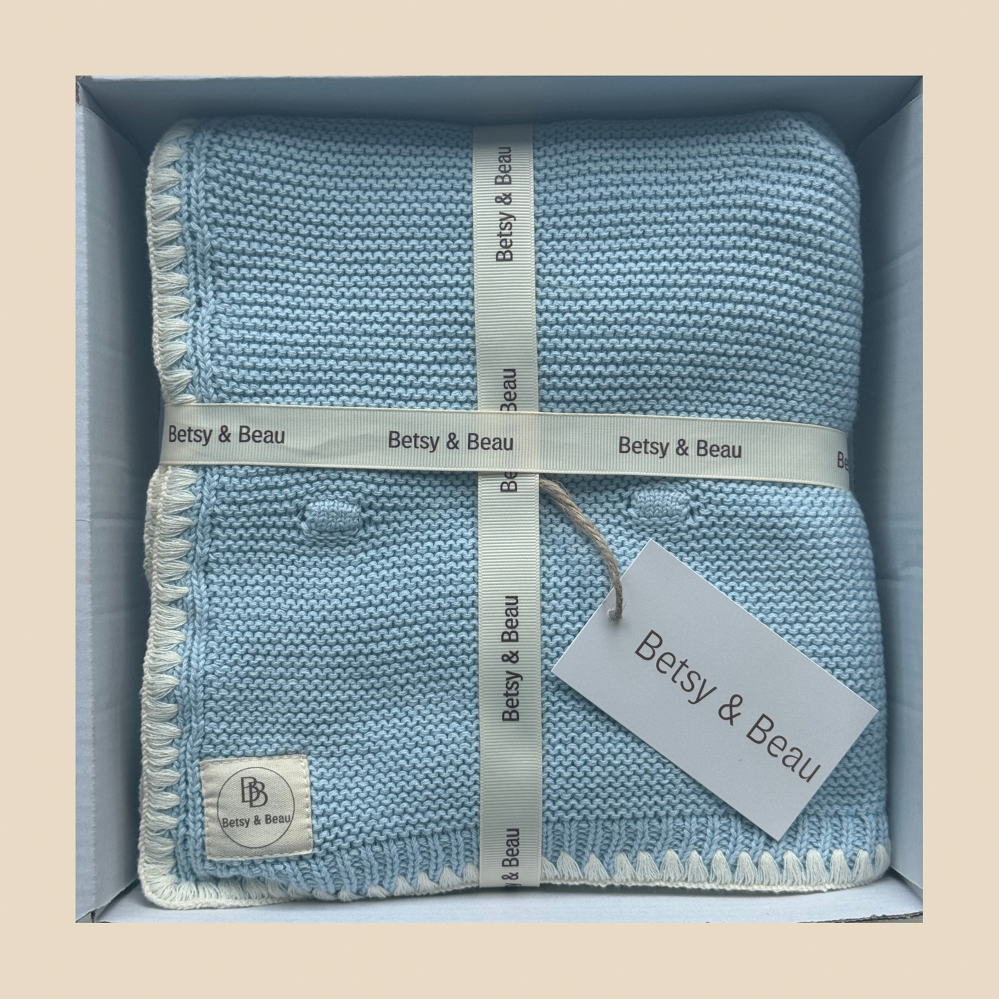 Ramona - Organic Cotton Knitted Blanket - Ocean