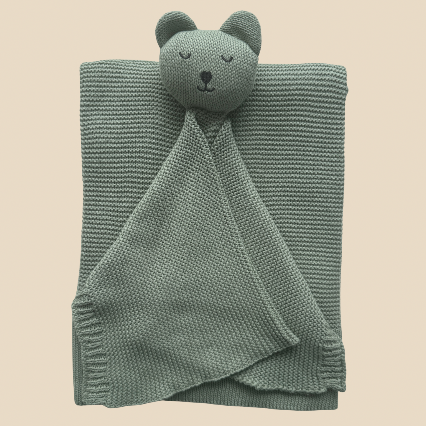 Arely - Organic Cotton Knitted Bear Snuggler - Sage