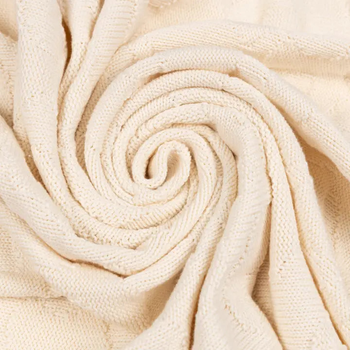 Camouflage Raw Baby Blanket -Ecru