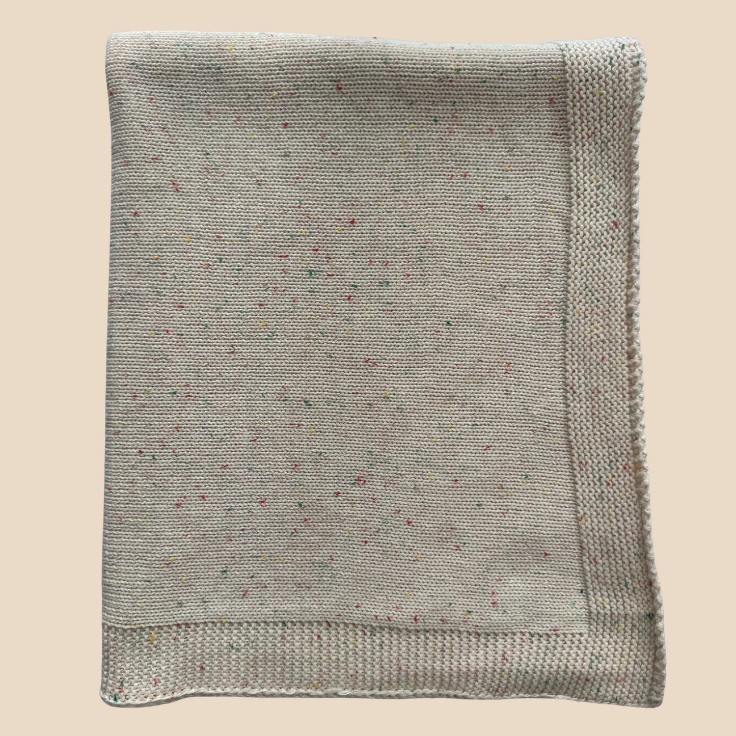 Pablo Signature Collection - Personalized Organic Cotton Knitted Blanket - Confetti Ivory