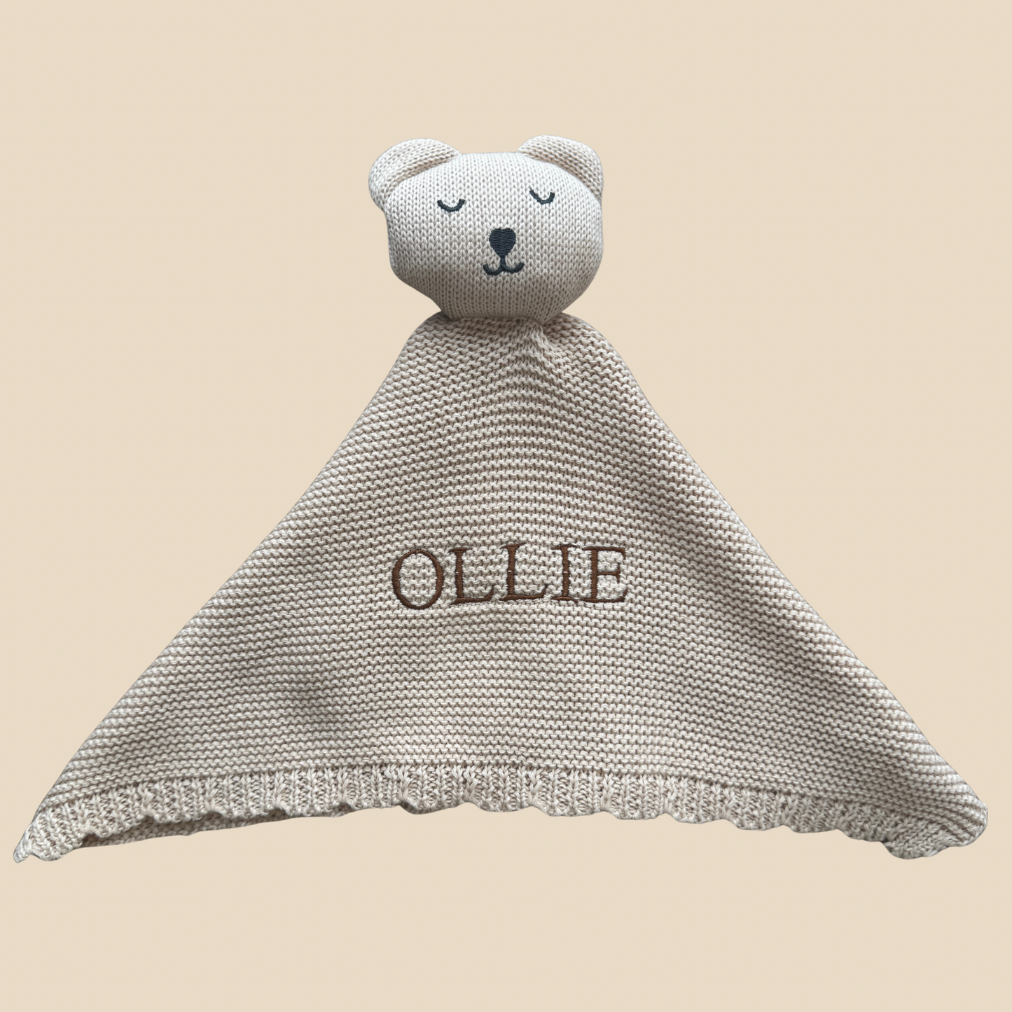 Arely - Organic Cotton Knitted Bear Snuggler - Oatmeal - Back in Stock