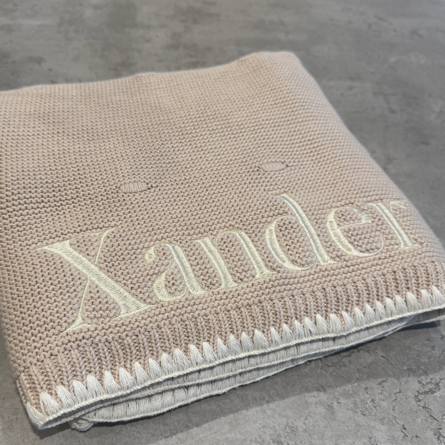 Ramona - Organic Cotton Knitted Blanket - Wheat