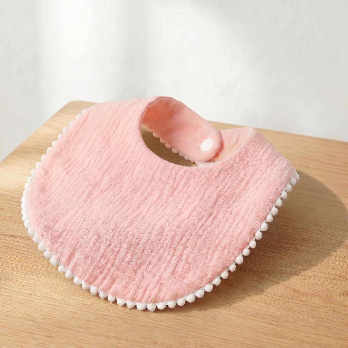 Organic Cotton Baby Bib - Soft Peony