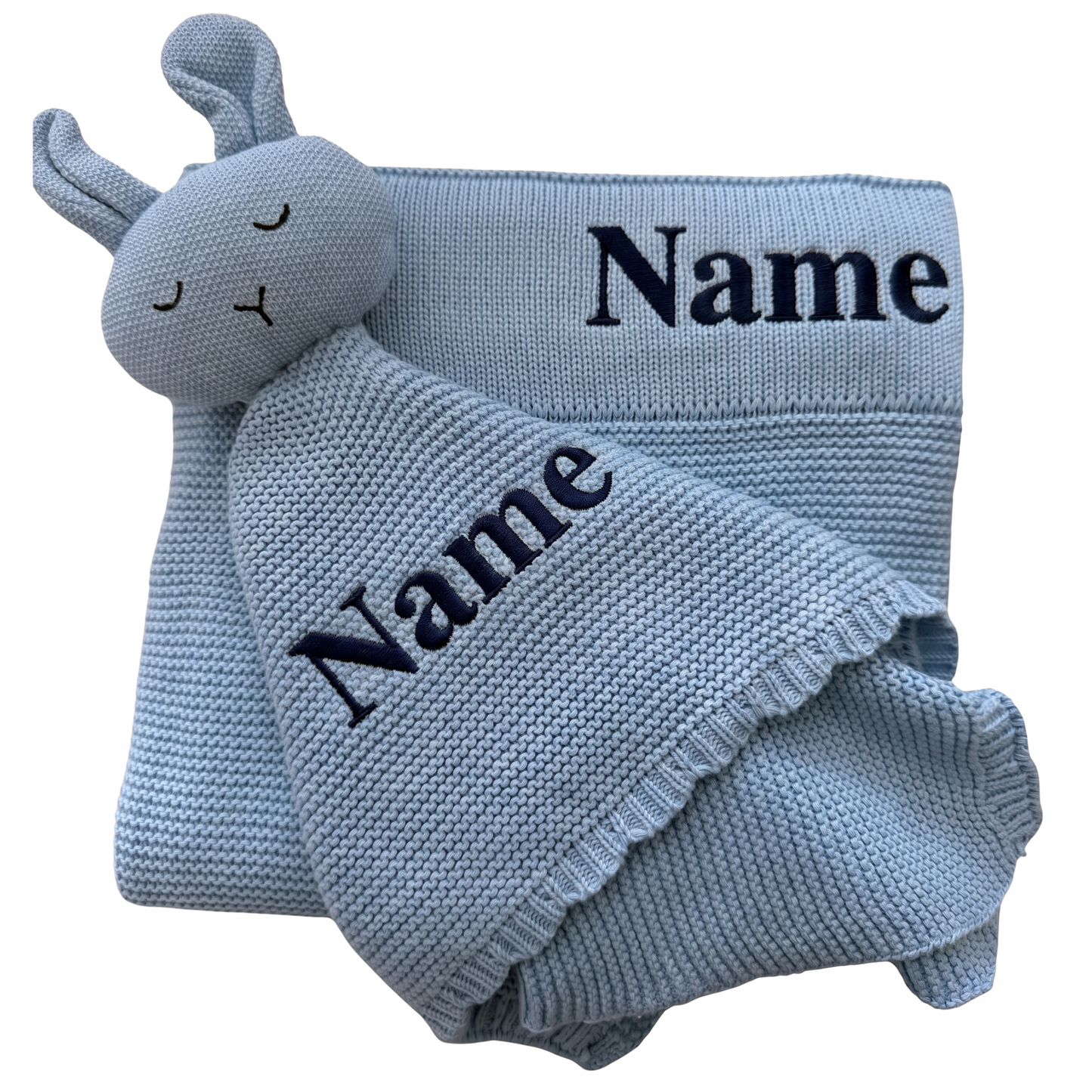 Arely - Organic Cotton Knitted Bunny Snuggler - Sapphire