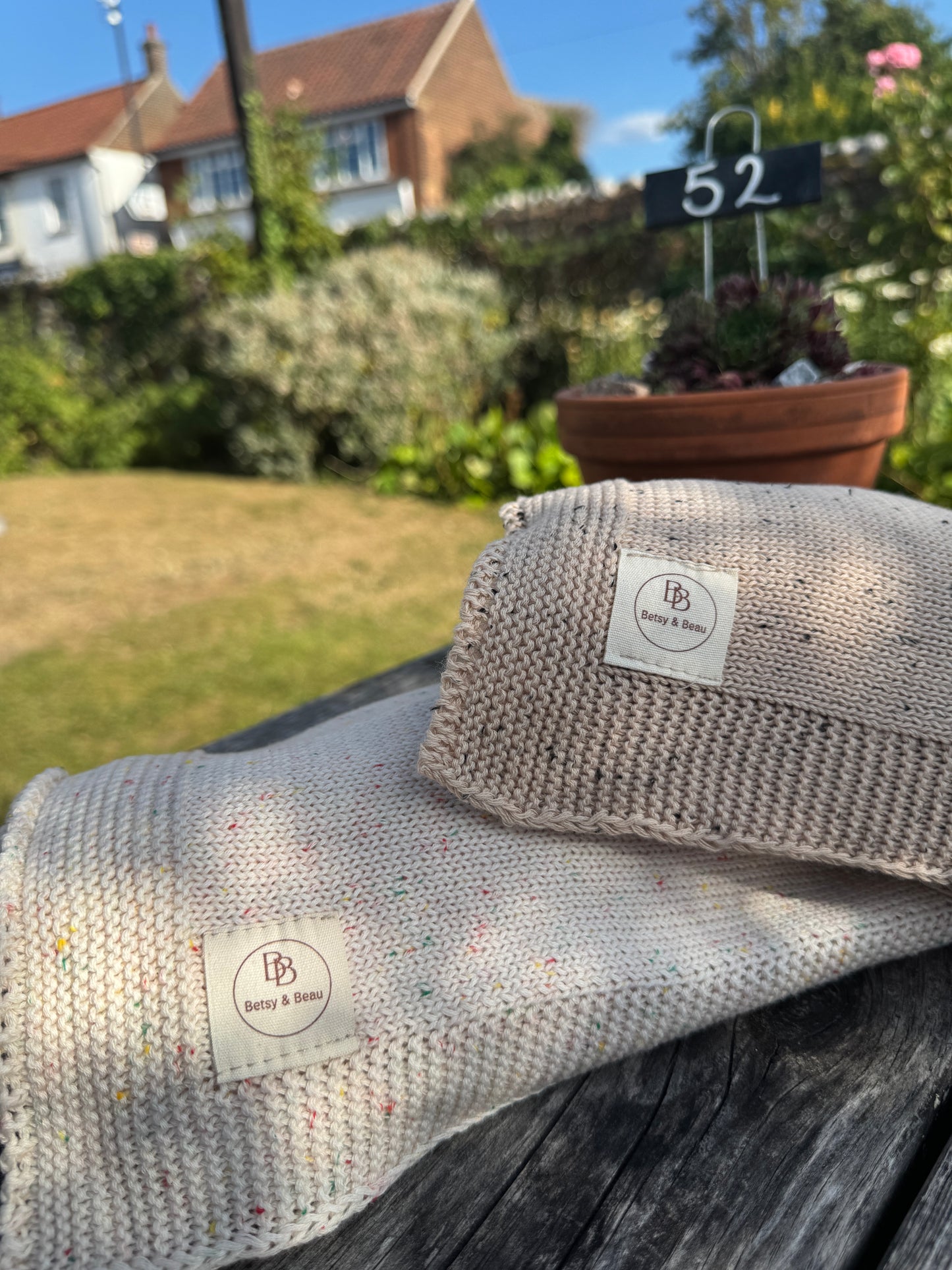 Pablo - Essentials Collection - Organic Cotton Knitted Blanket - Confetti Ivory
