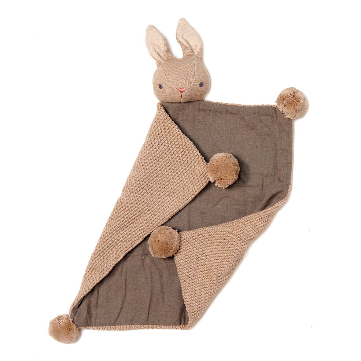 Bunny Taupe Gift Set - Organic Rattle & Comforter