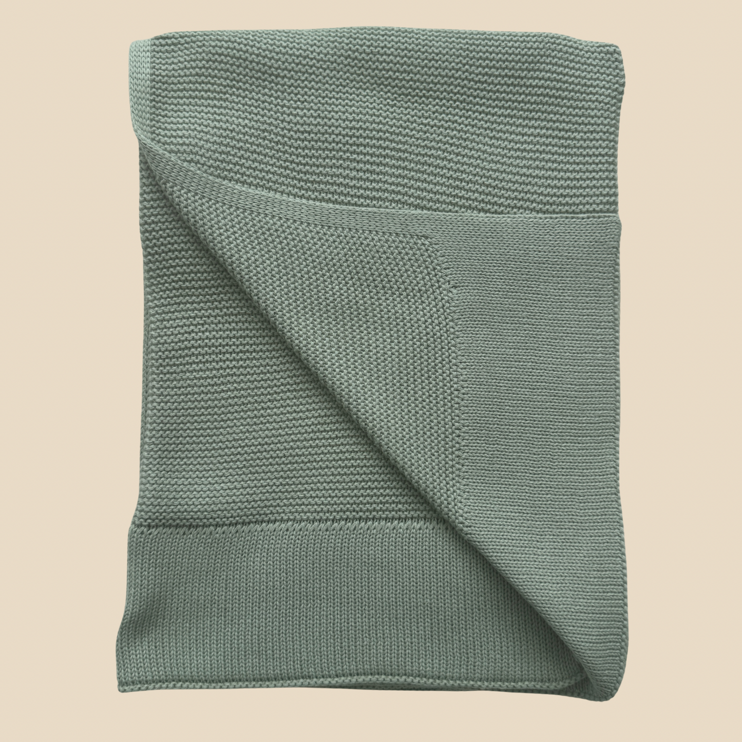 Arely - Organic Cotton  Knitted Blanket - Sage