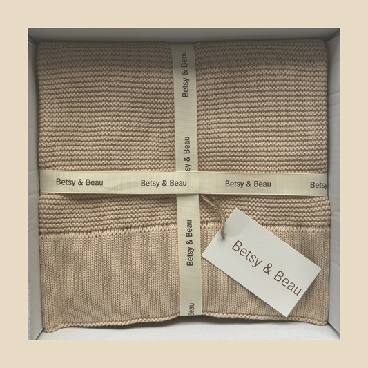 Arely - Organic Cotton Knitted Blanket - Oatmeal