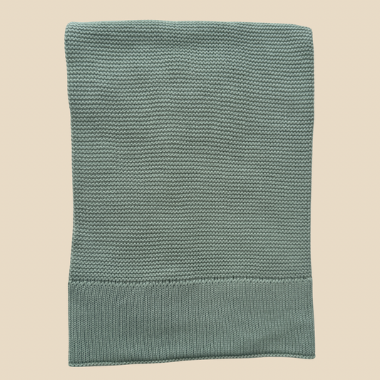 Arely - Organic Cotton  Knitted Blanket - Sage