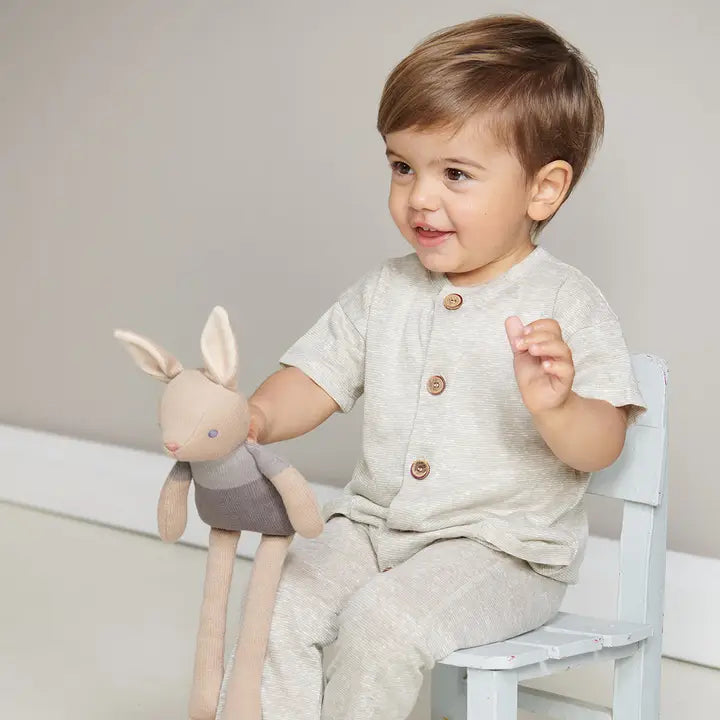 Taupe Bunny Organic Toy Gift Set
