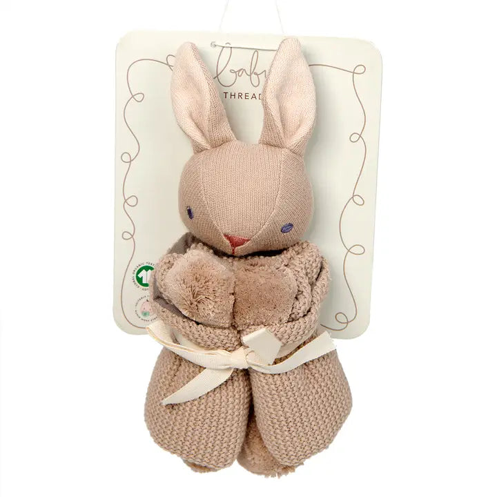 Taupe Bunny Organic Toy Gift Set