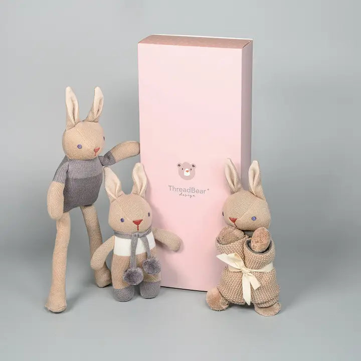 Taupe Bunny Organic Toy Gift Set