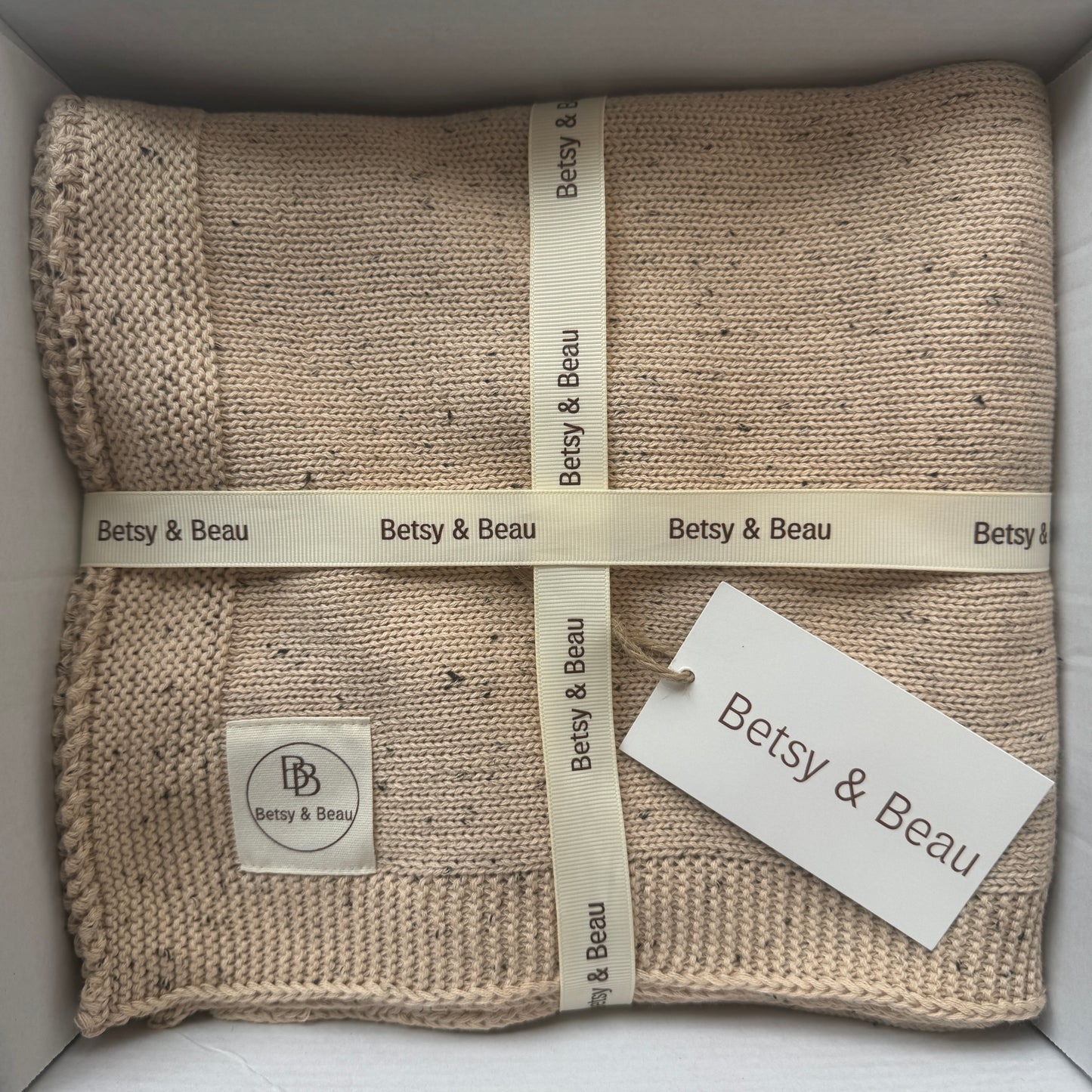 Pablo - Signature Collection - Personalized Organic Cotton Knitted Blanket - Speckled Stone