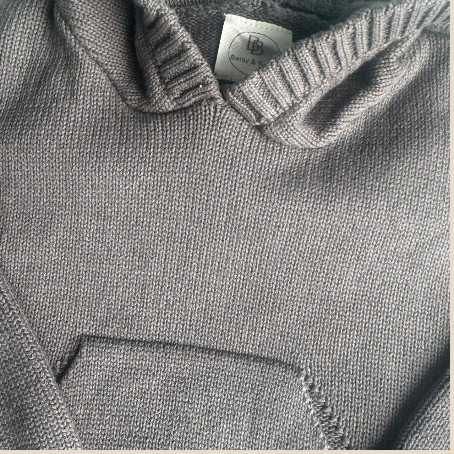 Solid Knit Cotton Hoodie - Charcoal