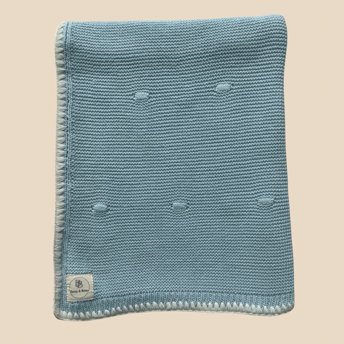 Ramona - Organic Cotton Knitted Blanket - Ocean