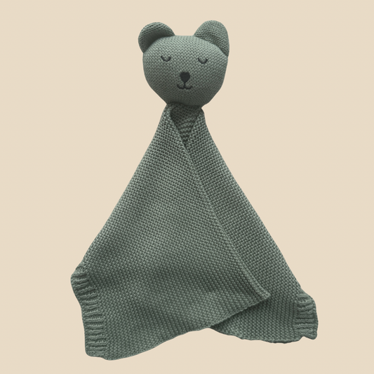 Arely - Organic Cotton Knitted Bear Snuggler - Sage