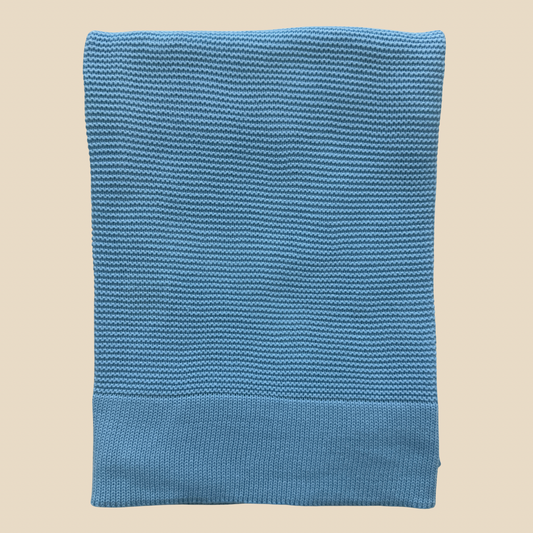 Arely - Organic Cotton Knitted Blanket - Sapphire