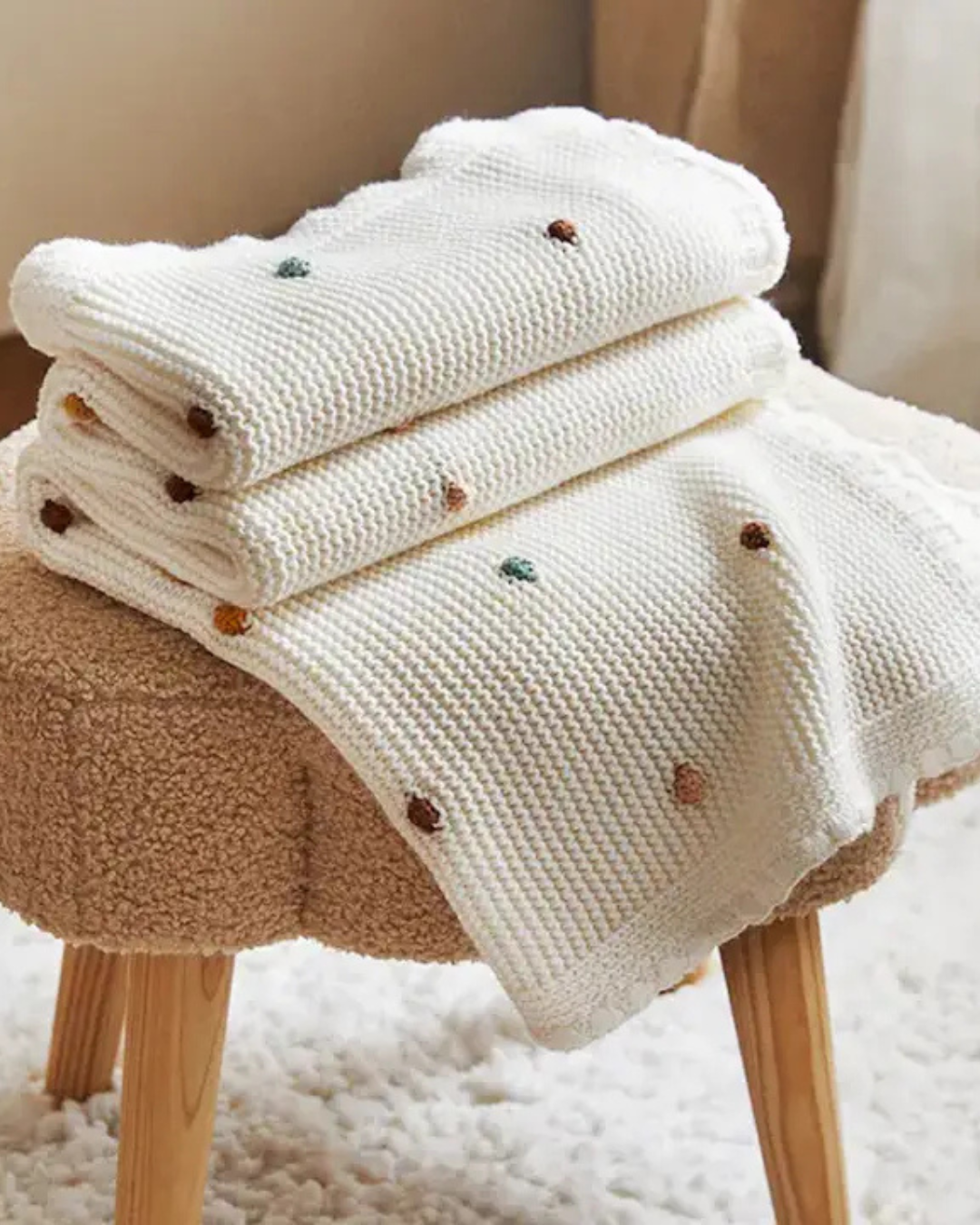 Dulce - Luxury Organic Cotton Blanket - Ivory
