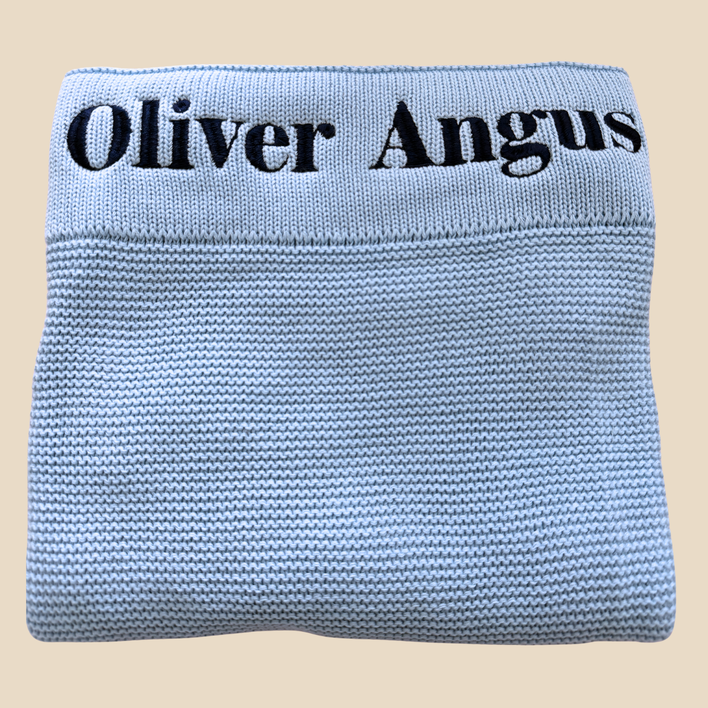Arely - Organic Cotton Personalised Knitted Blanket - Sapphire