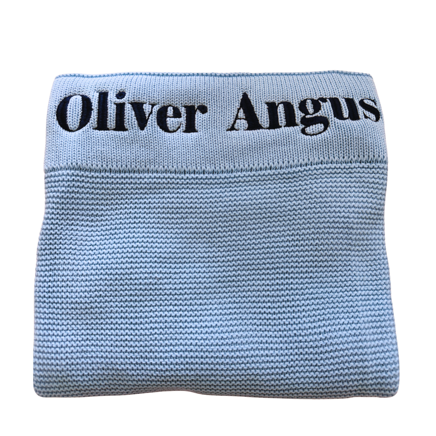 Arely - Personalised Organic Cotton Knitted Bunny Snuggler - Sapphire
