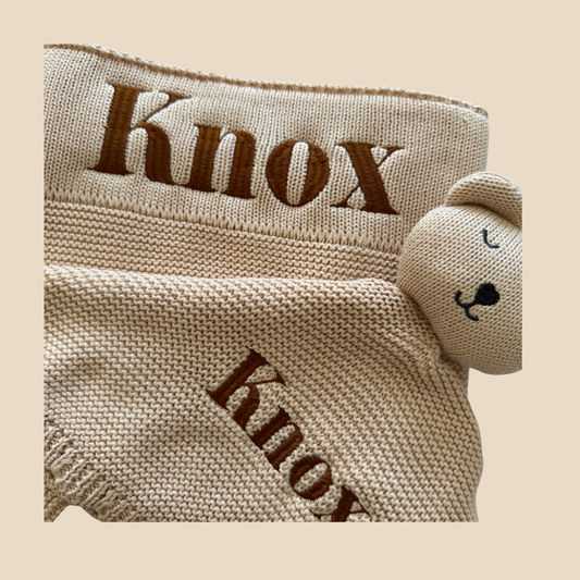 Arely - Personalised Blanket & Snuggler Gift Set - Oatmeal