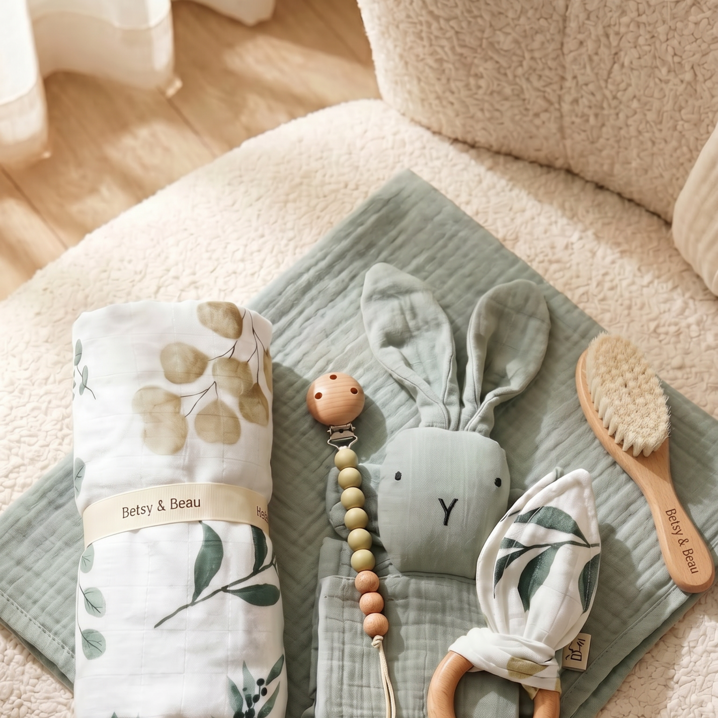 Personalised Eucalyptus Dreams Newborn Gift Set - Luxury Baby Box