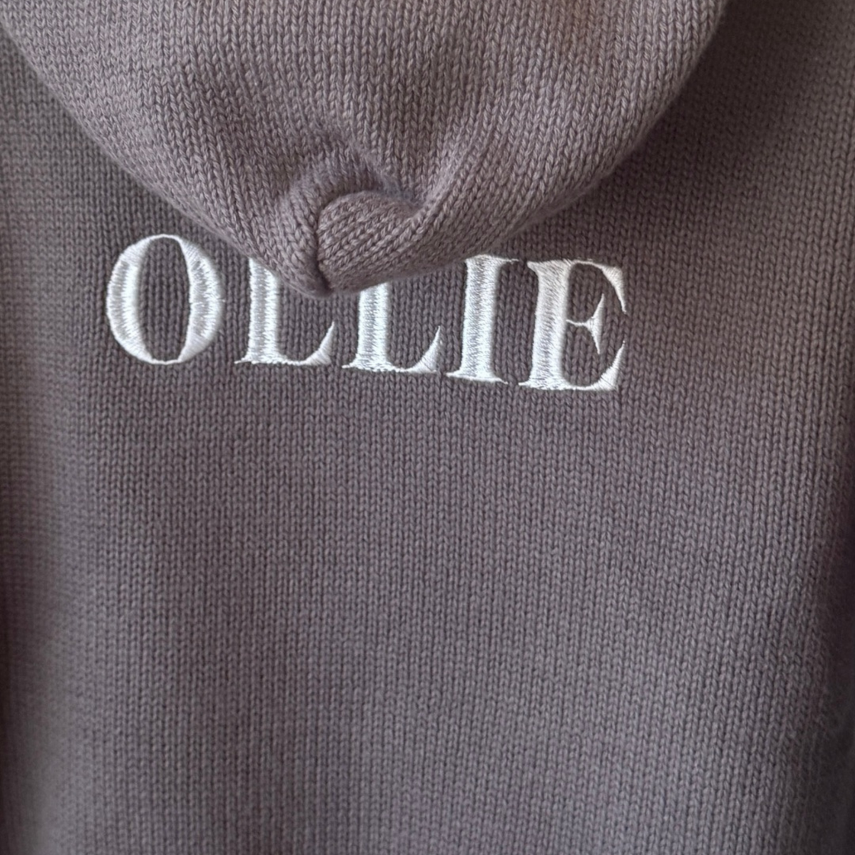 Personalised Everyday Knit Hoodie - 100% Cotton - Charcoal
