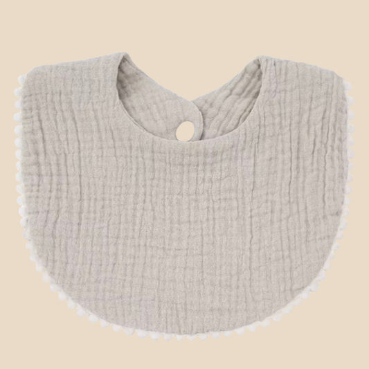 Organic Cotton Baby Bib - Linen