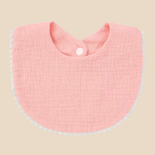 Organic Cotton Baby Bib - Soft Peony