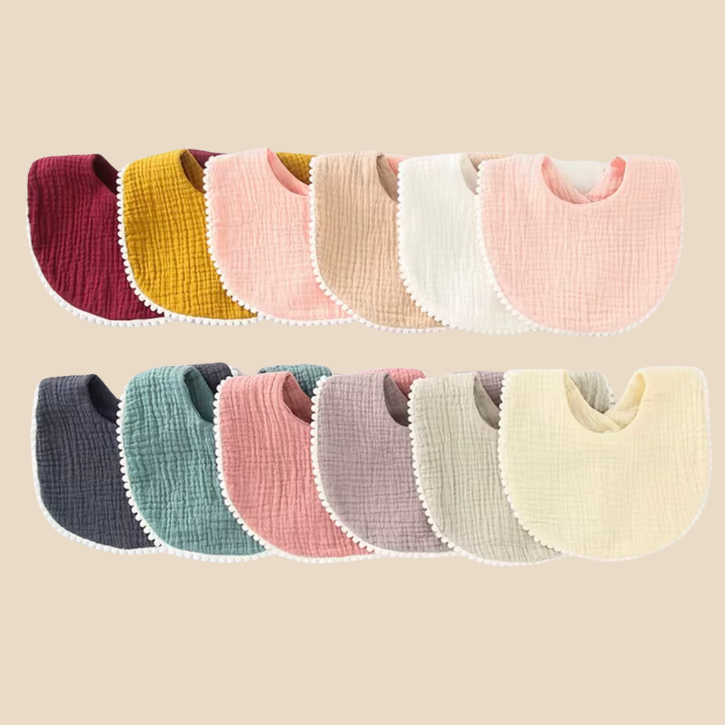 Organic Cotton Baby Bib - Ivory