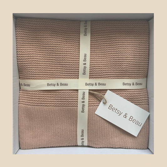 Arely - Organic Cotton Knitted Blanket - Rose