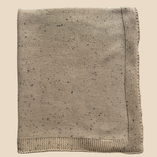Pablo - Signature Collection - Organic Cotton Knitted Blanket - Speckled Stone