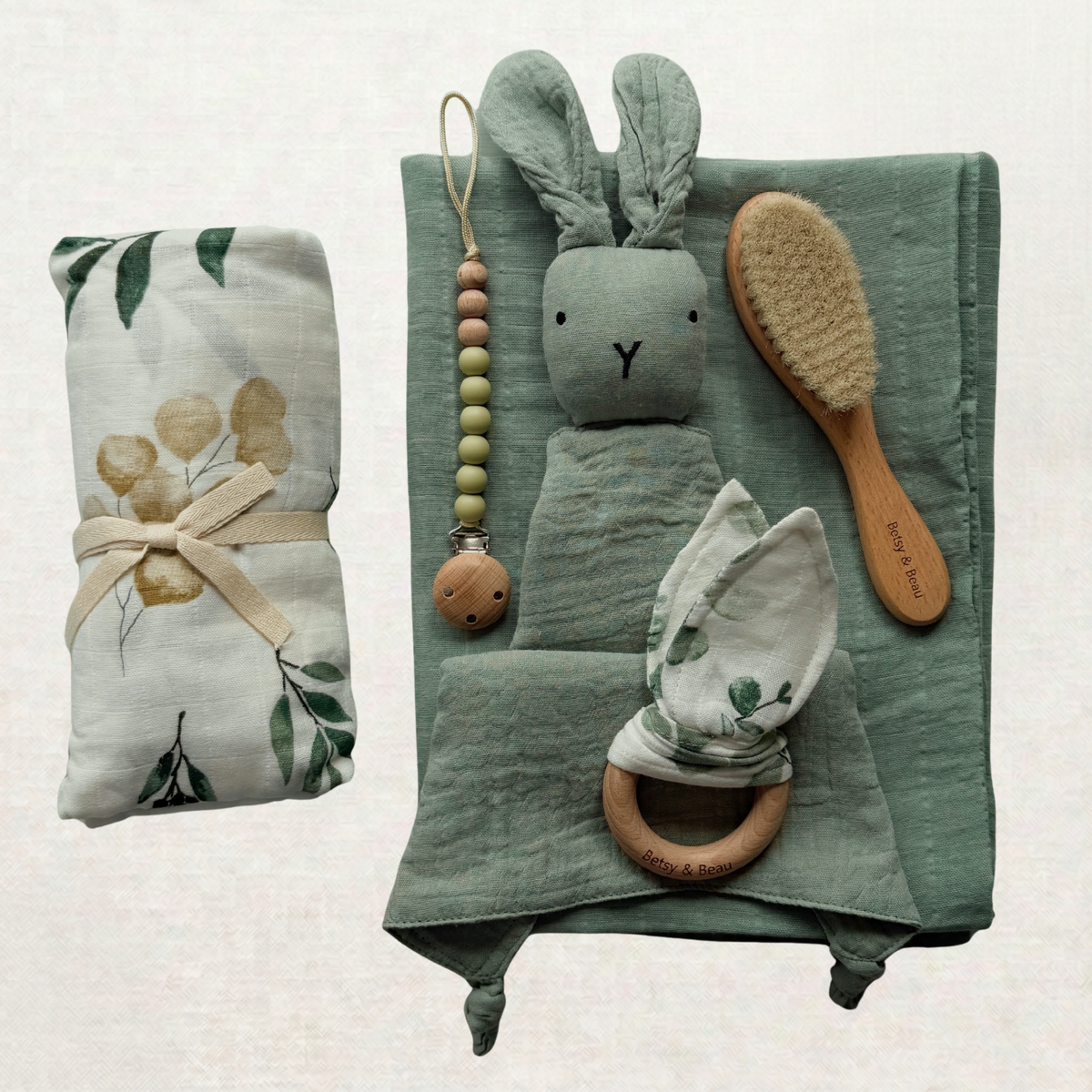 Personalised Eucalyptus Dreams Newborn Gift Set - Luxury Baby Box