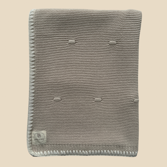 Ramona - Personalized Organic Cotton Knitted Blanket - Wheat