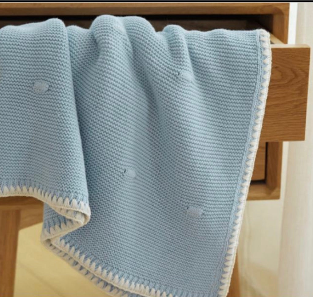 Ramona - Personalised Organic Cotton Knitted Blanket - Ocean