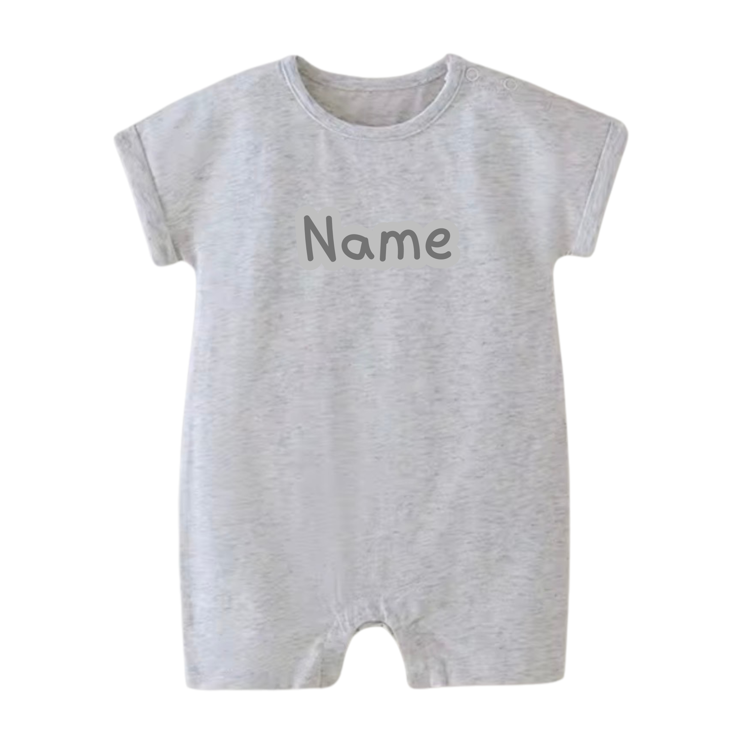 Organic Cotton Romper – Soft, Practical & Personalised -  Grey Marl
