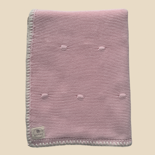 Ramona - Organic Cotton Knitted Blanket - Peony