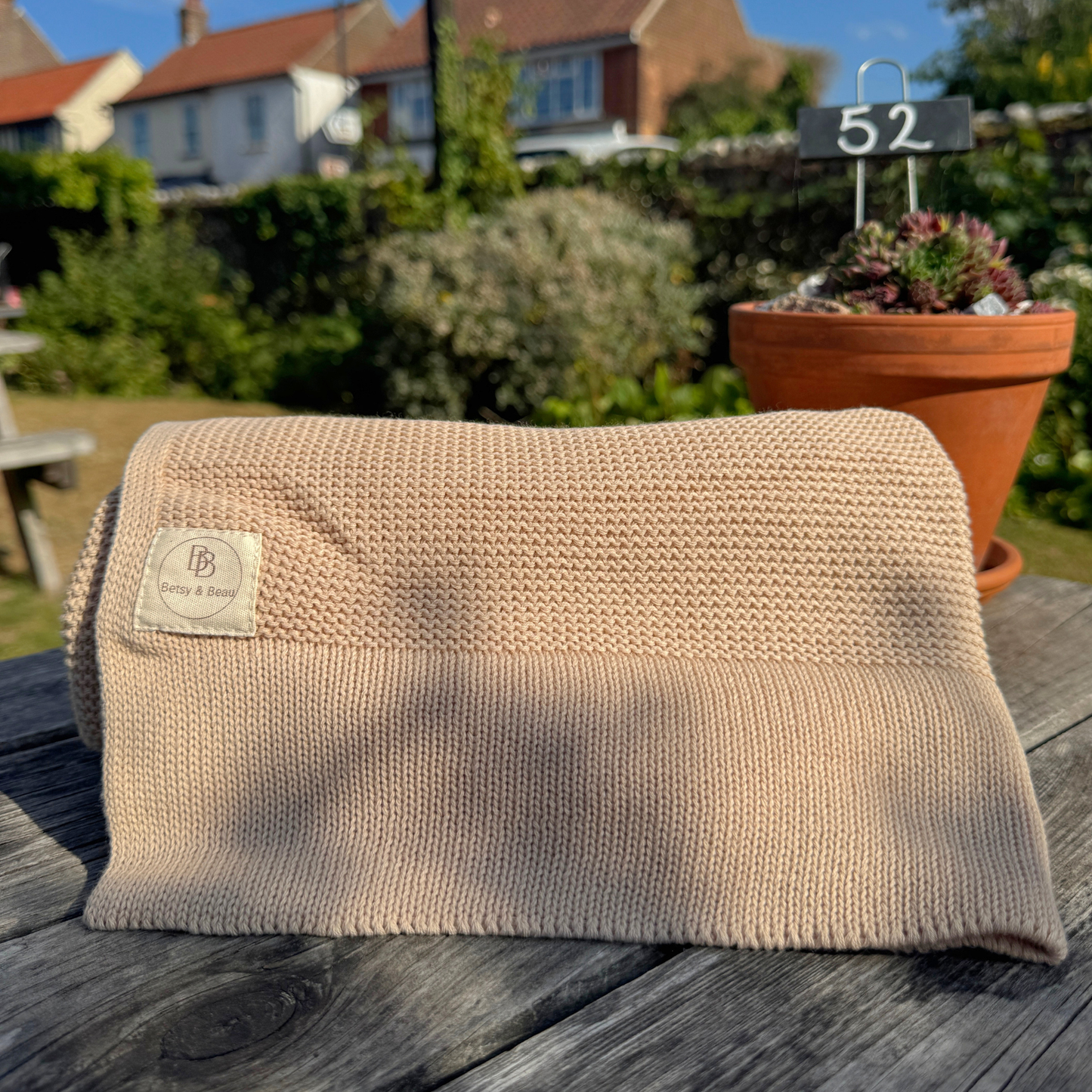 Arely - Organic Cotton Knitted Blanket - Oatmeal