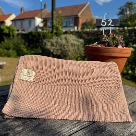 Arely - Organic Cotton Knitted Blanket - Rose
