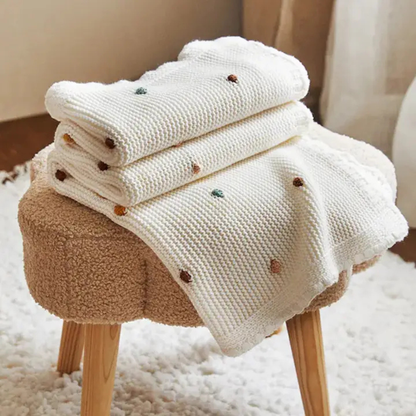 Dulce - Luxury Organic Cotton Blanket - Ivory