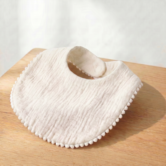 Organic Cotton Baby Bib - Pearl