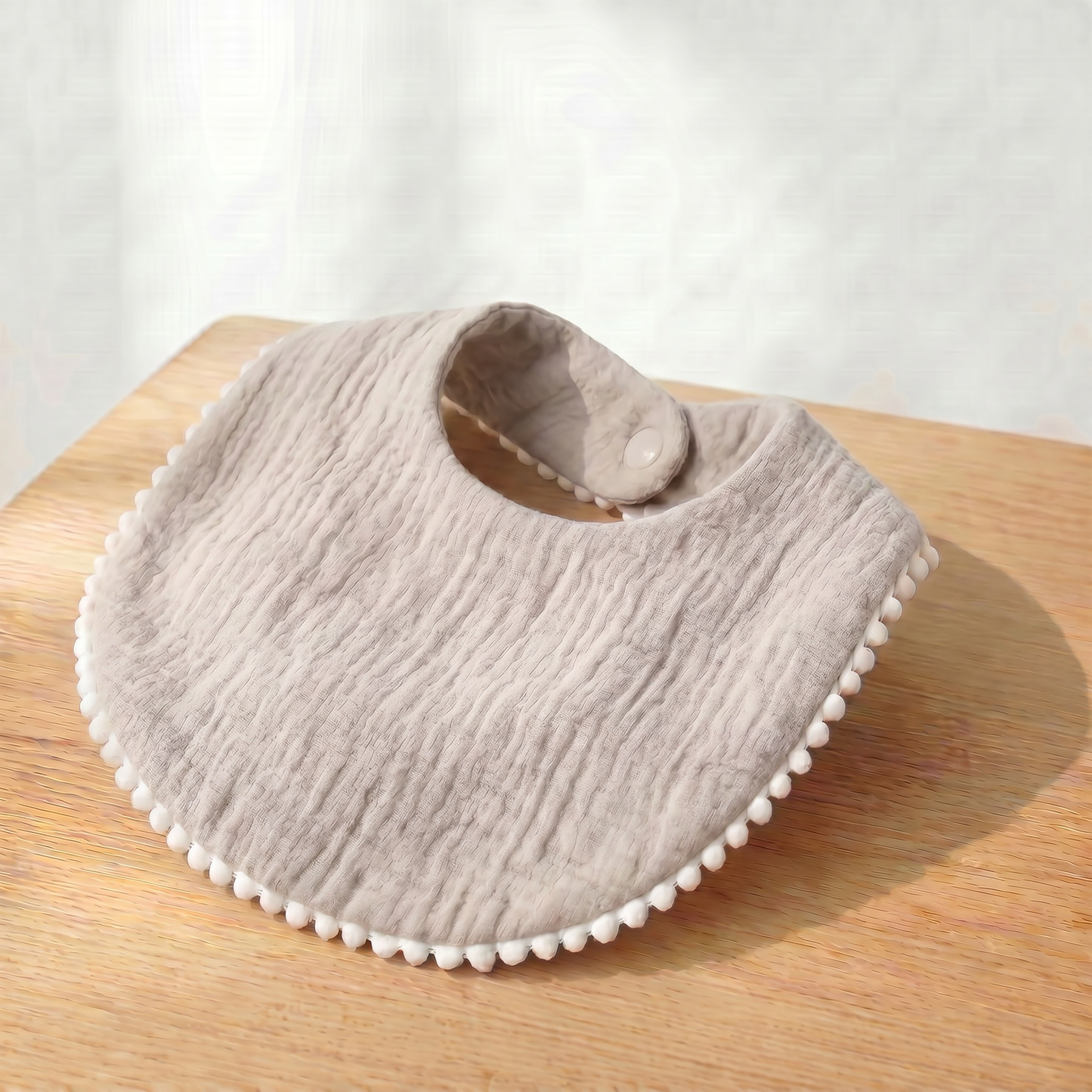 Organic Cotton Baby Bib - Stone