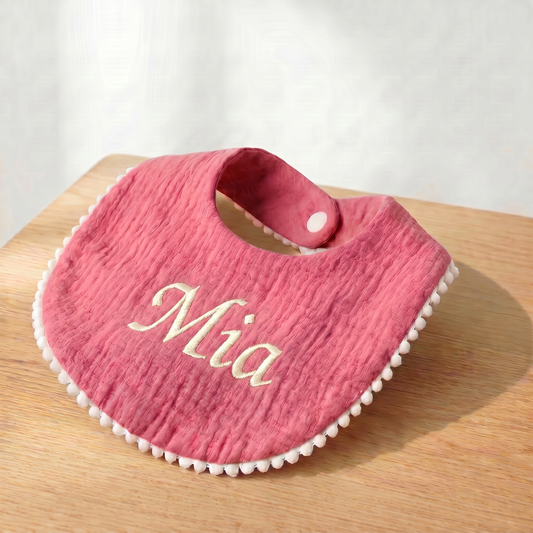 Organic Cotton Baby Bib - Sweet Pea