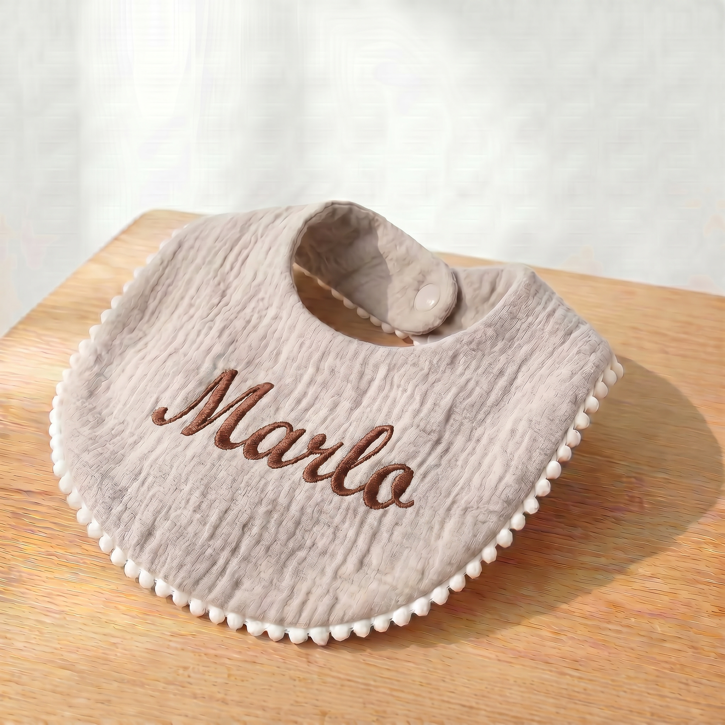 Organic Cotton Baby Bib - Linen