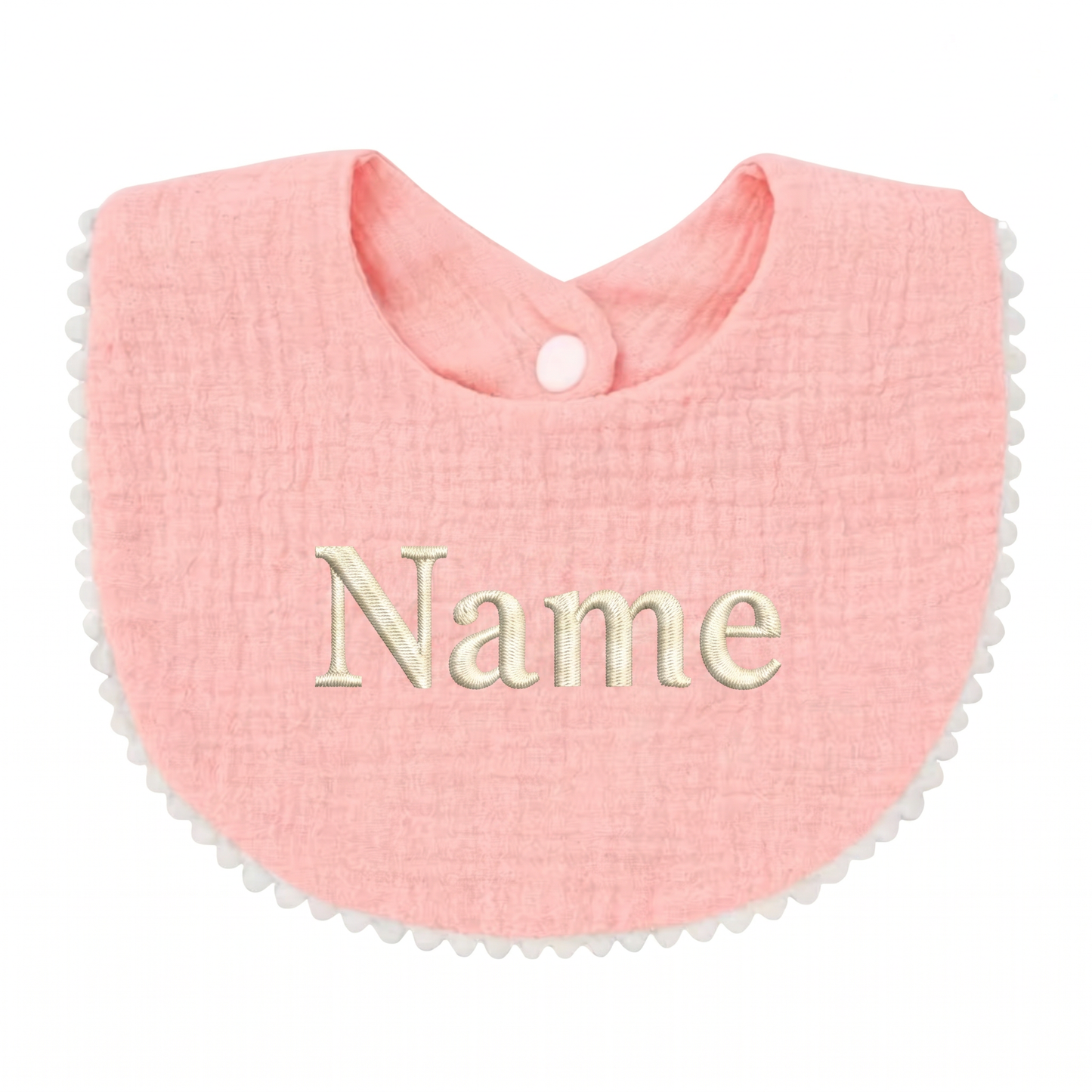 Organic Cotton Baby Bib - Soft Peony