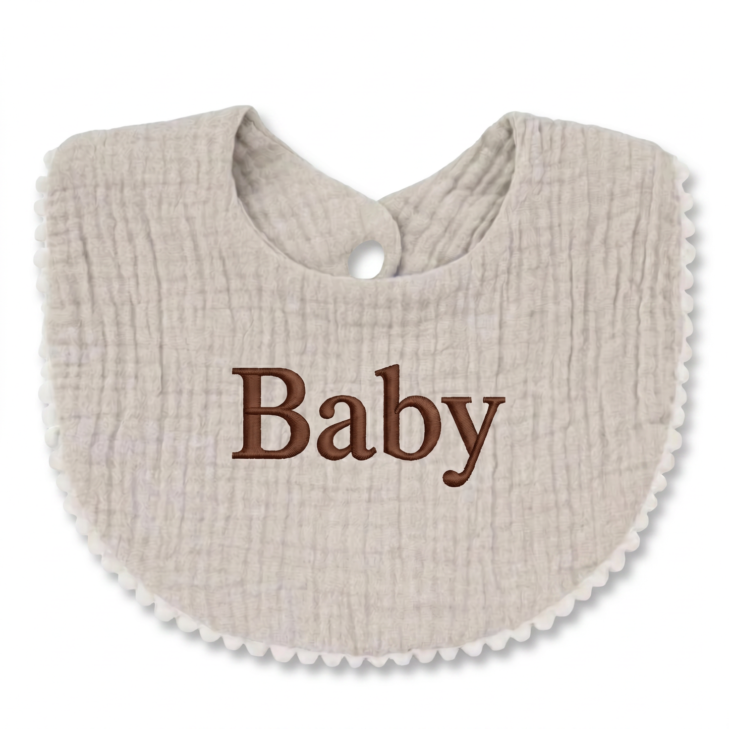 Organic Cotton Baby Bib - Linen