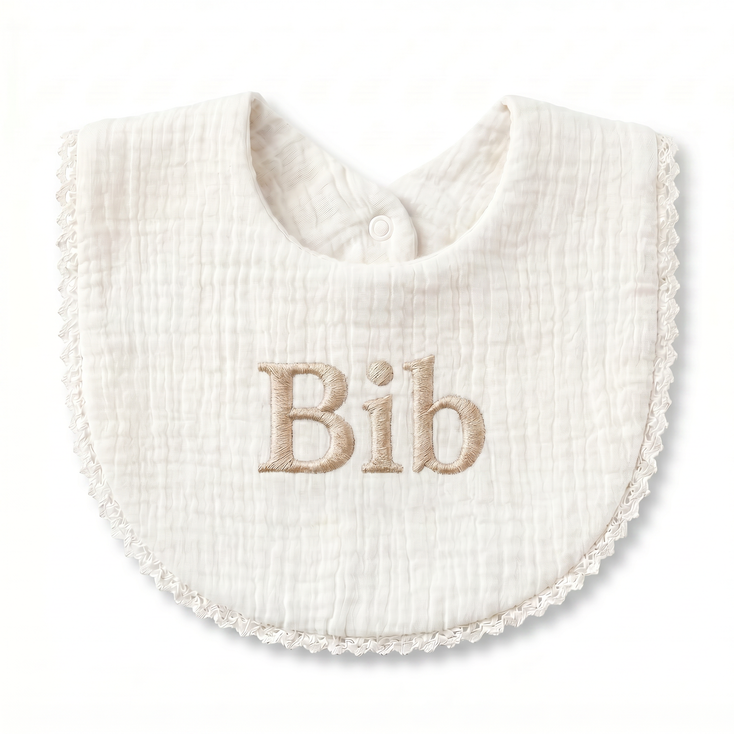 Organic Cotton Baby Bib - Pearl