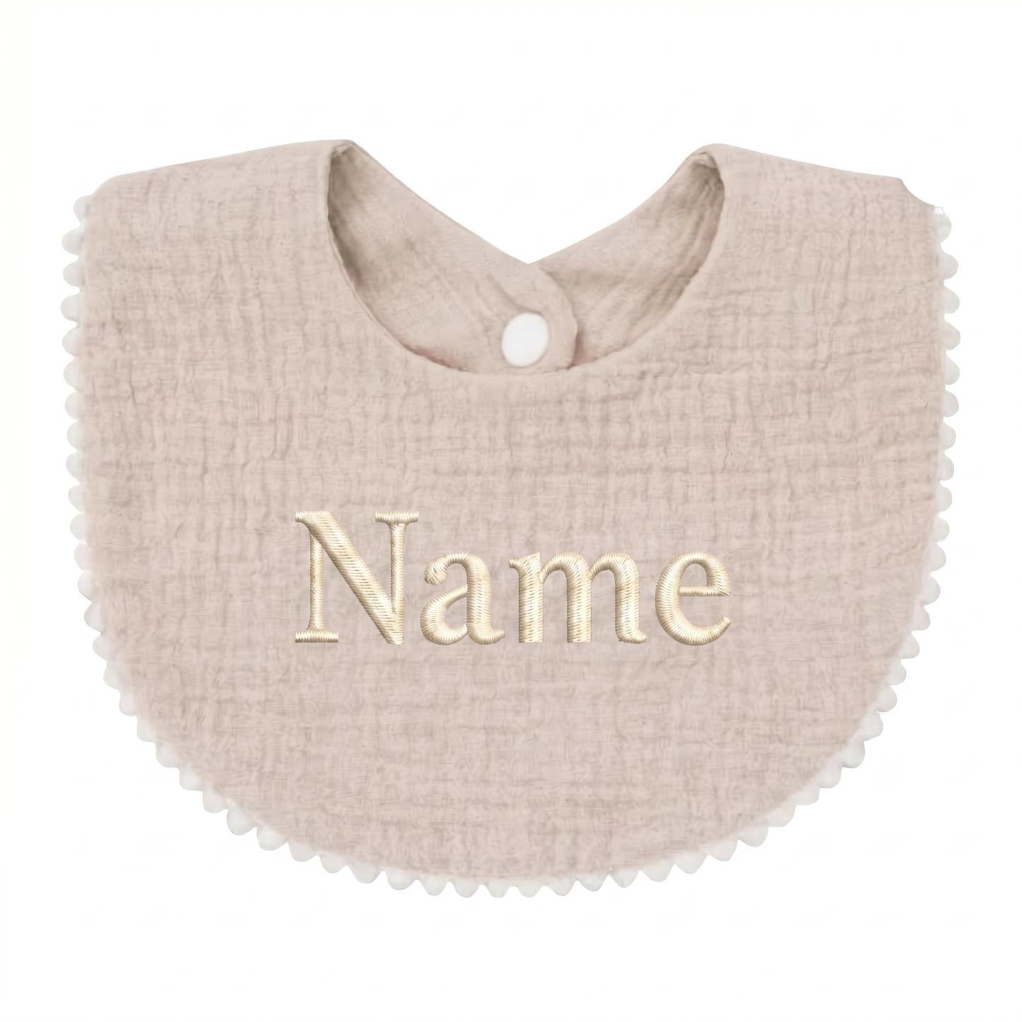 Organic Cotton Baby Bib - Stone